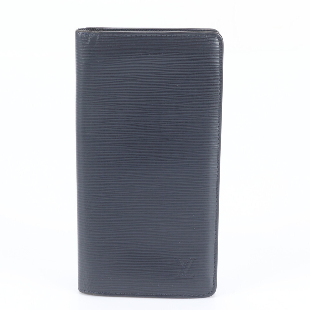 Louis Vuitton Epi Portefeuille Brazza Blue Marine M61816 Leather Long Wallet ...